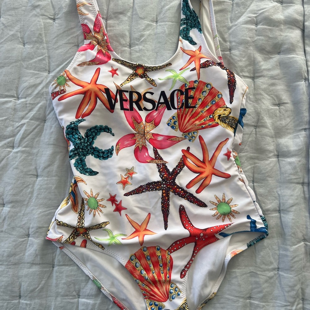 Versace Starfish Print Swimsuit - White